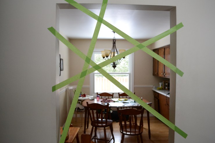 Kitchen table makeover from orange pine disaster to farmhouse chic harvest table with annie sloan Coco and a pickling stain top.