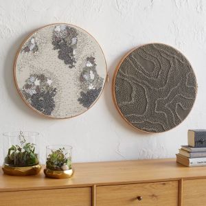 The Crux, textile art, embroidery hoop art