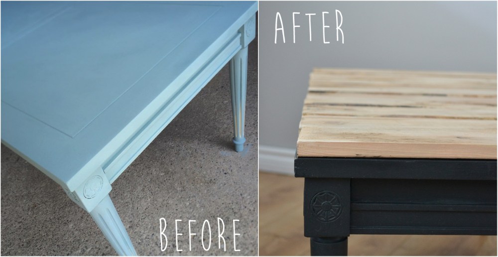 rustic table makeover and pallet DIY project