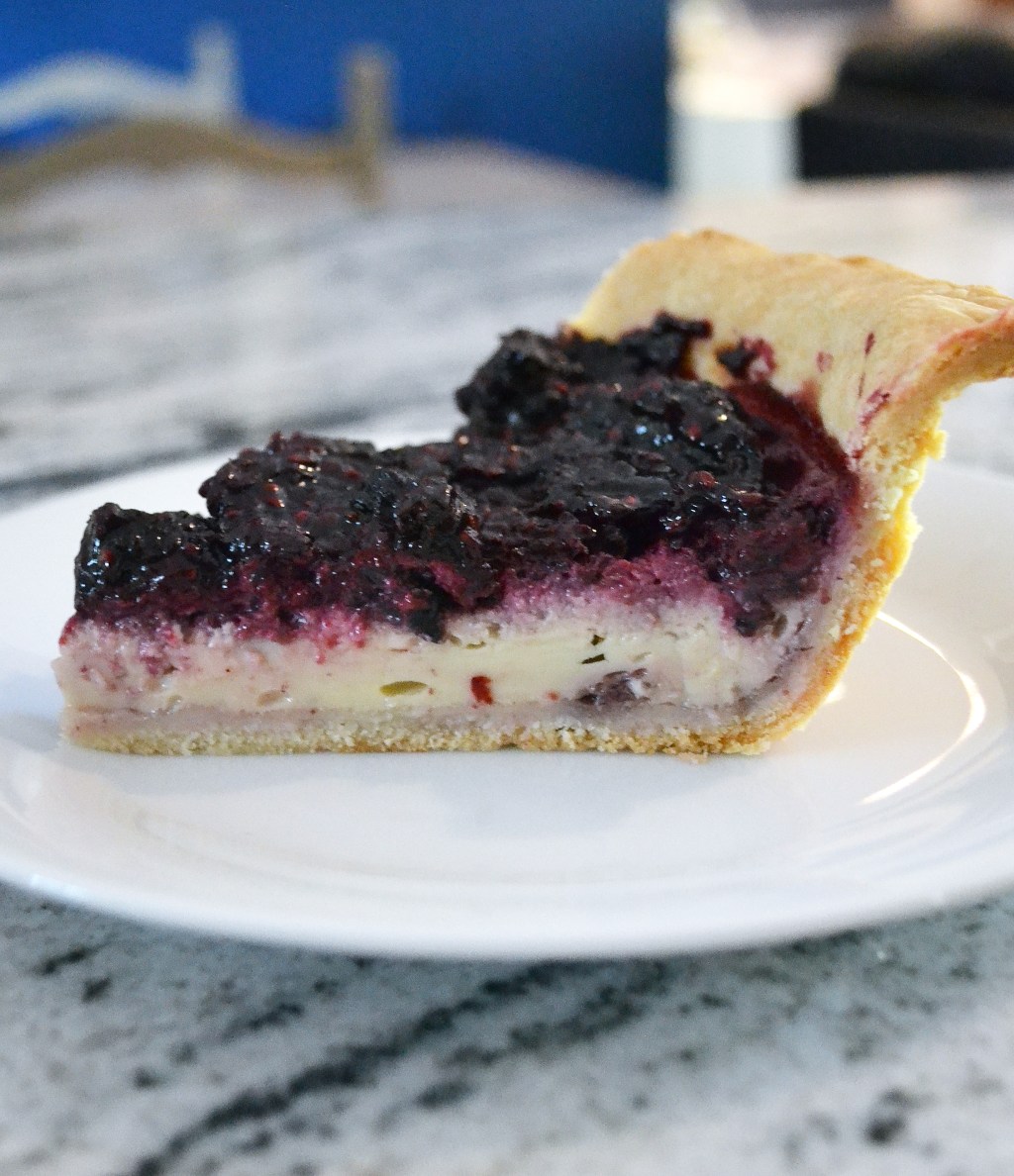 Freshly Picked Blackberry Custard Pie With Blackberry Reduction&nbsp;Sauce