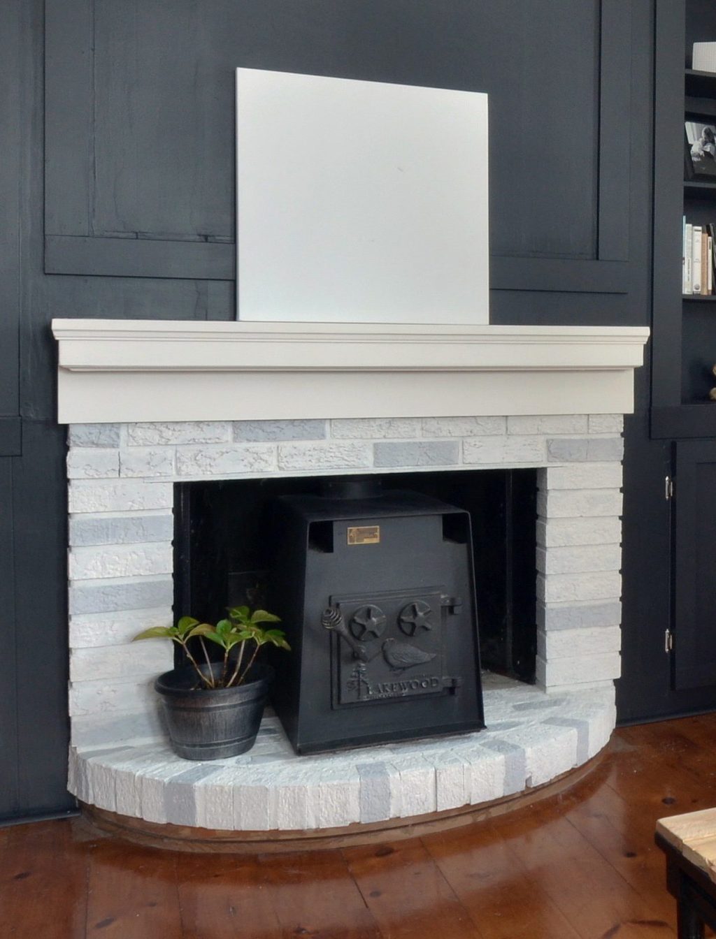 Whitewash Fireplace Makeover