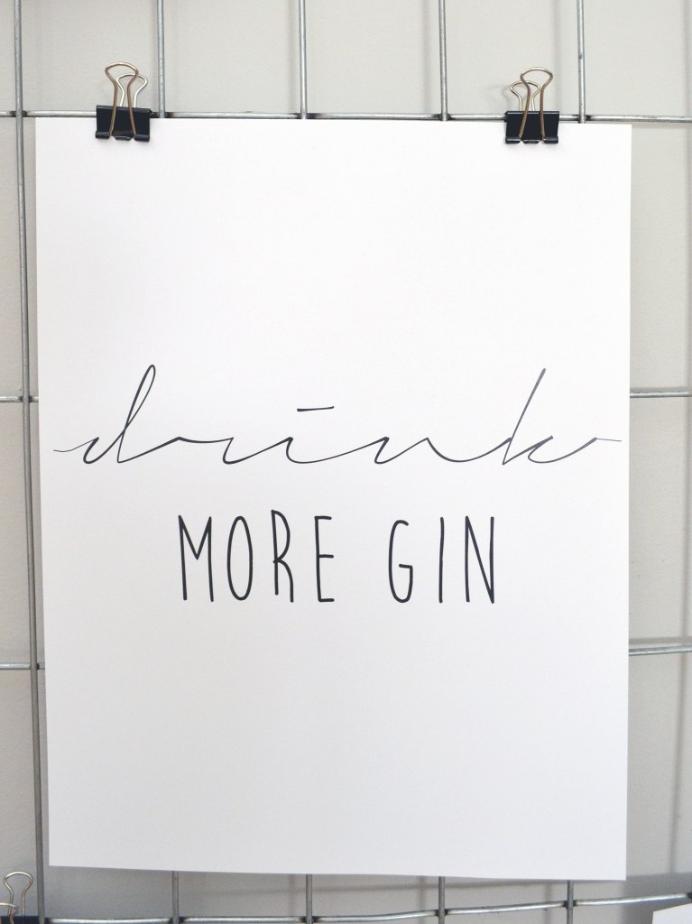 drink more gin printable and other free printables