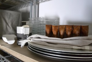 Rustic farmhouse pantry shelving makeover from basic wire shelving