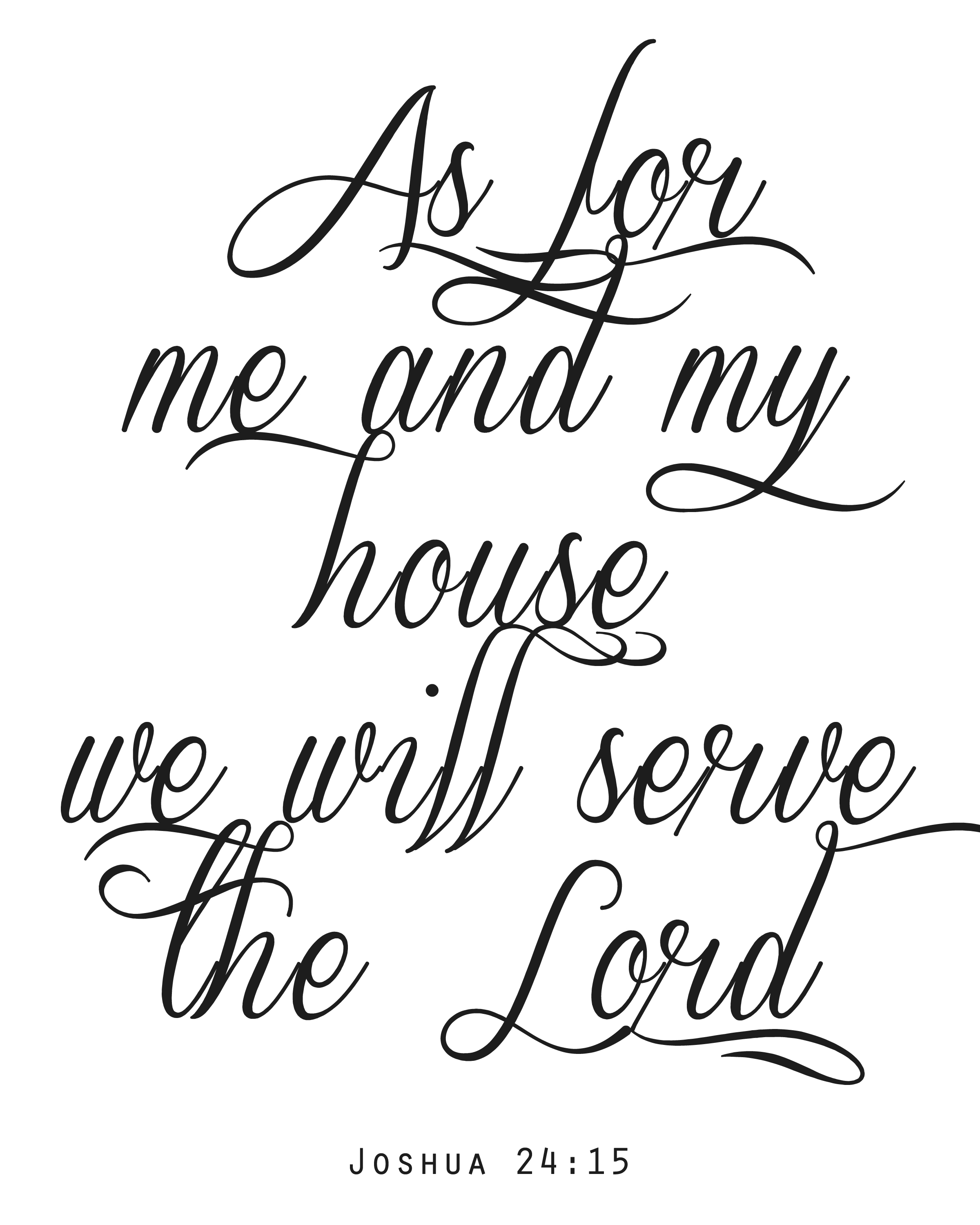 as for me and my house, free printable, text graphic, free
